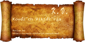 Kovách Viktória névjegykártya