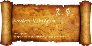 Kovách Viktória névjegykártya